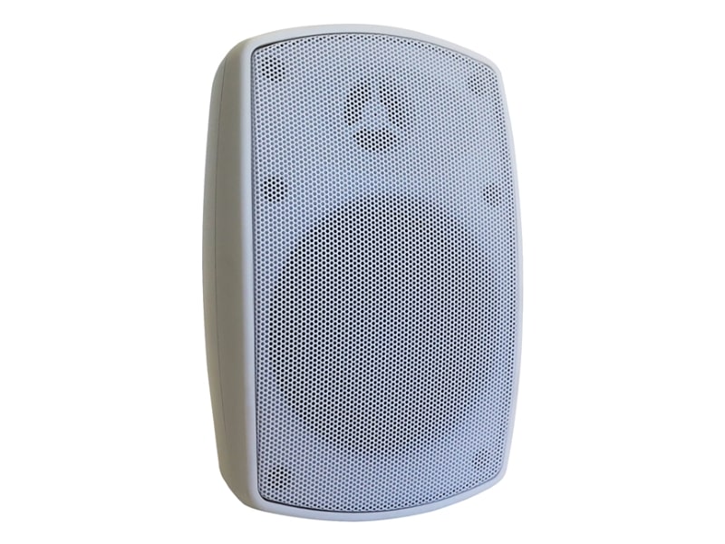 Australian Monitor produce their own speakers; a white wall-mounted speaker is shown.