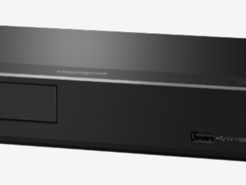 Frontal view of black Panasonic Bluray Player